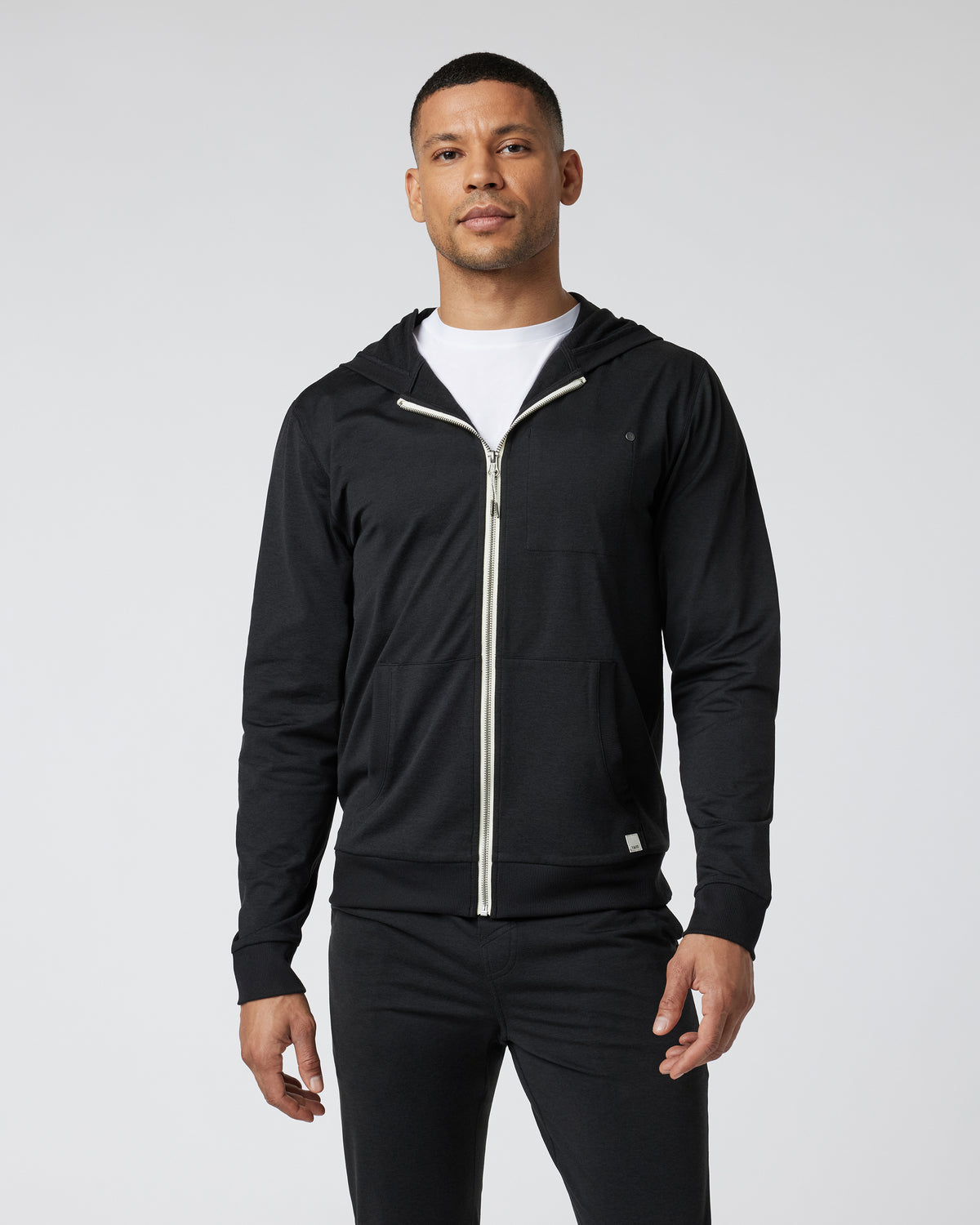 Coronado Hoodie Men's Black Zip Up Hoodie - Vuori