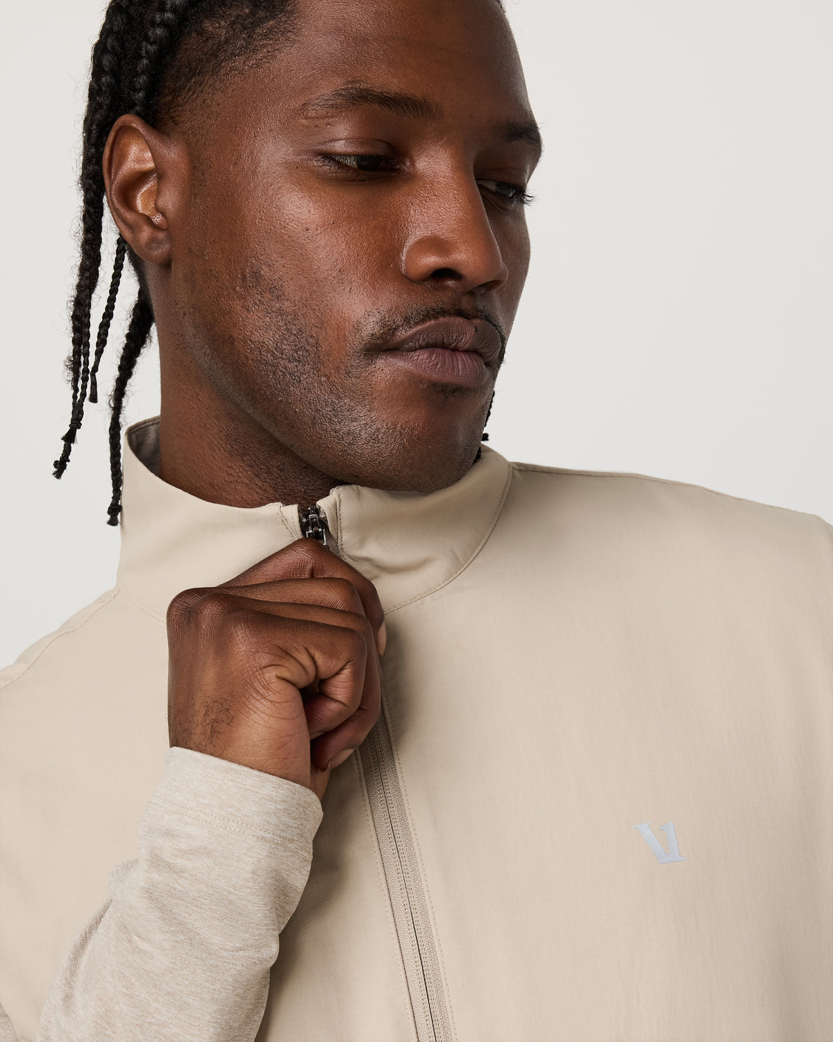 Sunday Element 1/2 Zip Men's Toast Heather Pullover - Vuori