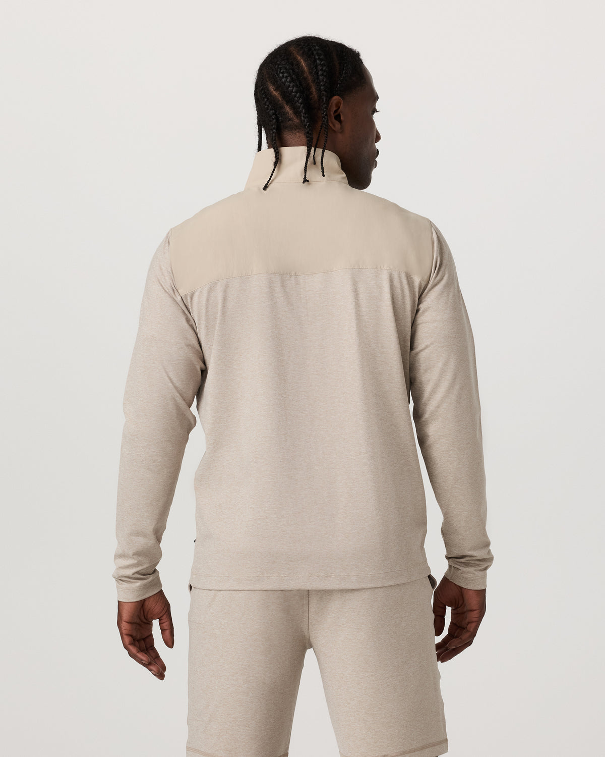 Sunday Element 1/2 Zip Men's Toast Heather Pullover - Vuori