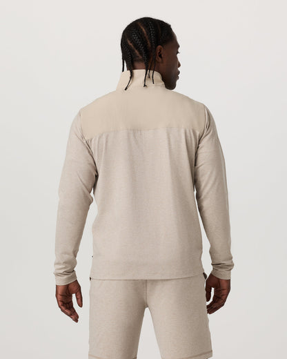 Sunday Element 1/2 Zip Men's Toast Heather Pullover - Vuori
