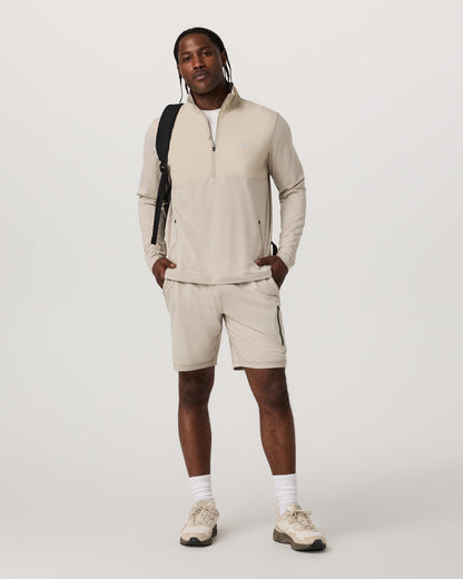 Sunday Element 1/2 Zip Men's Toast Heather Pullover - Vuori
