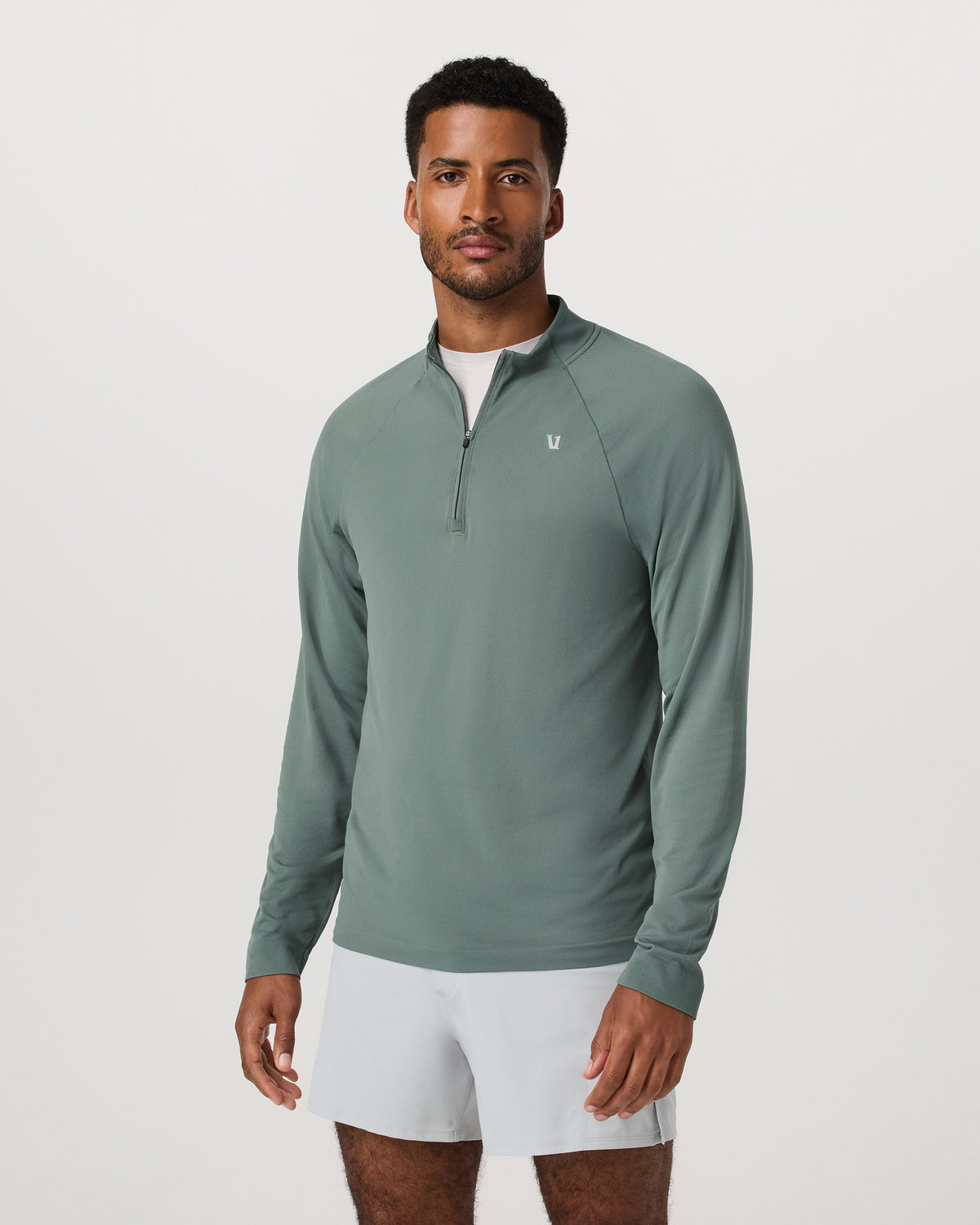Clearview Seamless Quarter Zip Men's Marsh Long Sleeve - Vuori