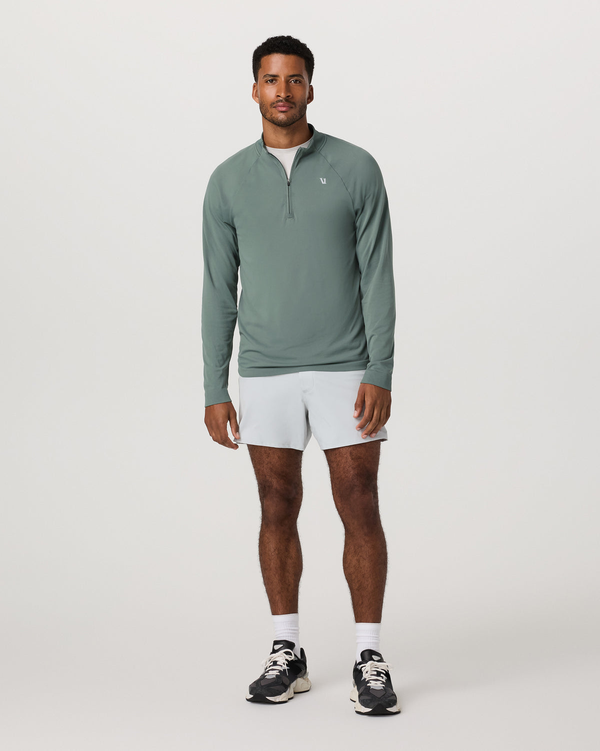 Clearview Seamless Quarter Zip Men's Marsh Long Sleeve - Vuori