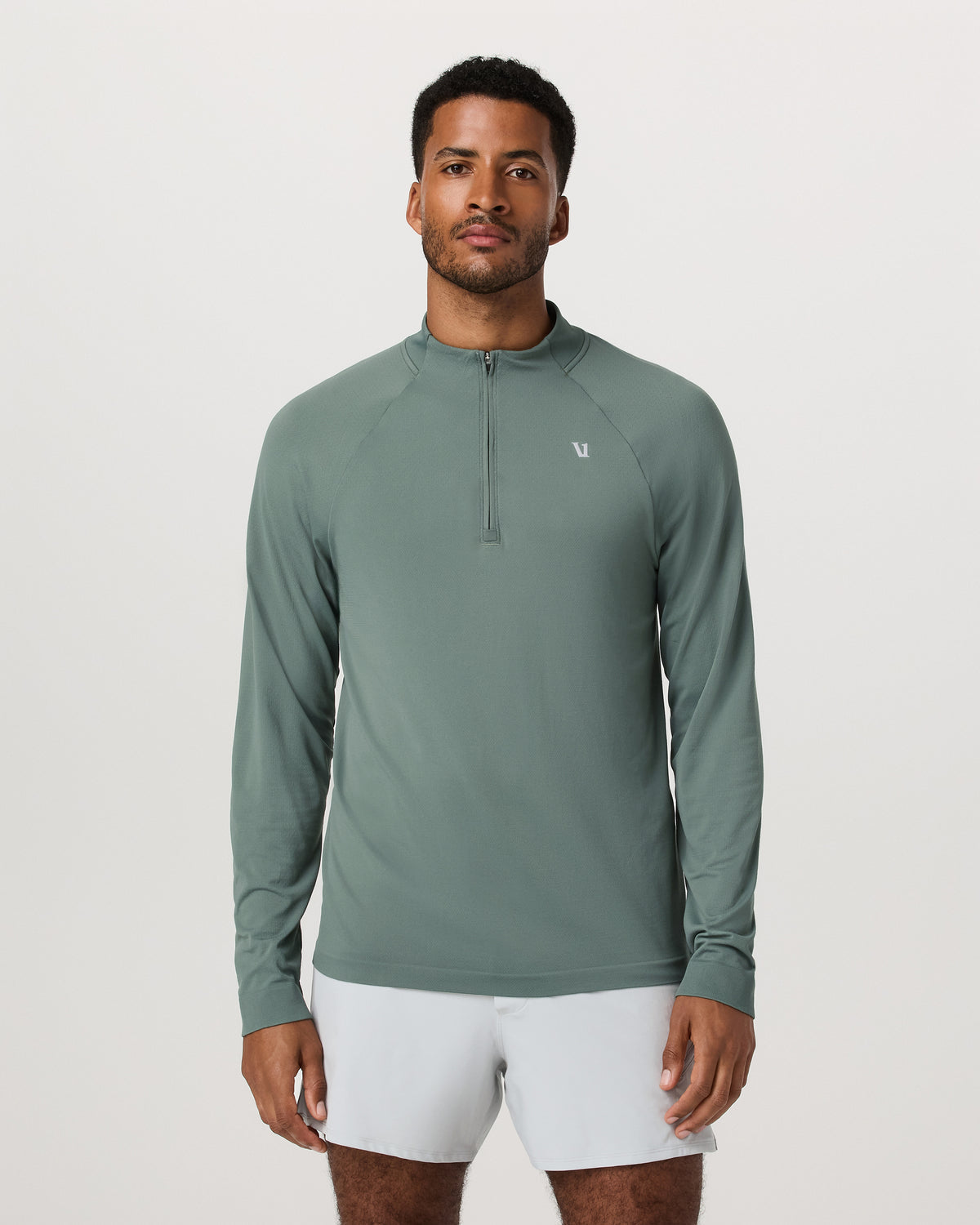 Clearview Seamless Quarter Zip Men's Marsh Long Sleeve - Vuori