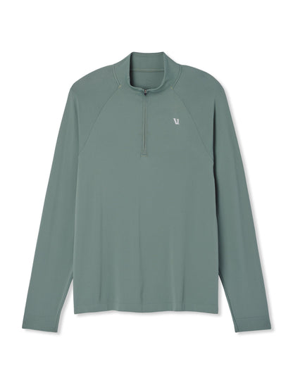 Clearview Seamless Quarter Zip Men's Marsh Long Sleeve - Vuori