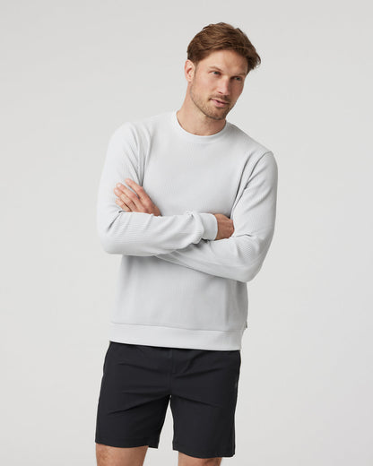 Jamestown Crew Men's Frost Grey Waffle Crewneck - Vuori