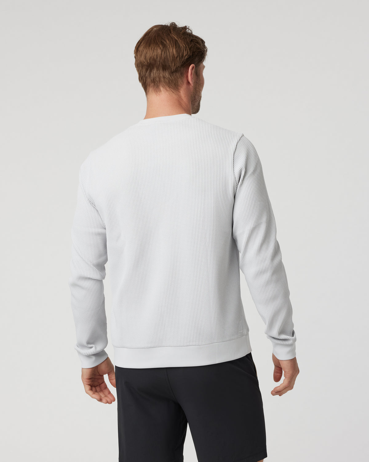 Jamestown Crew Men's Frost Grey Waffle Crewneck - Vuori