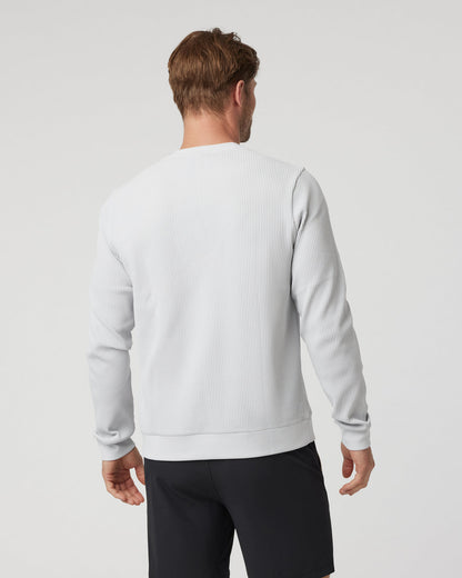 Jamestown Crew Men's Frost Grey Waffle Crewneck - Vuori