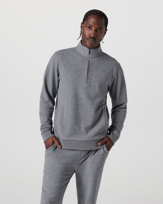 Cypress 1/4 Zip 2.0 Heather Grey - Vuori