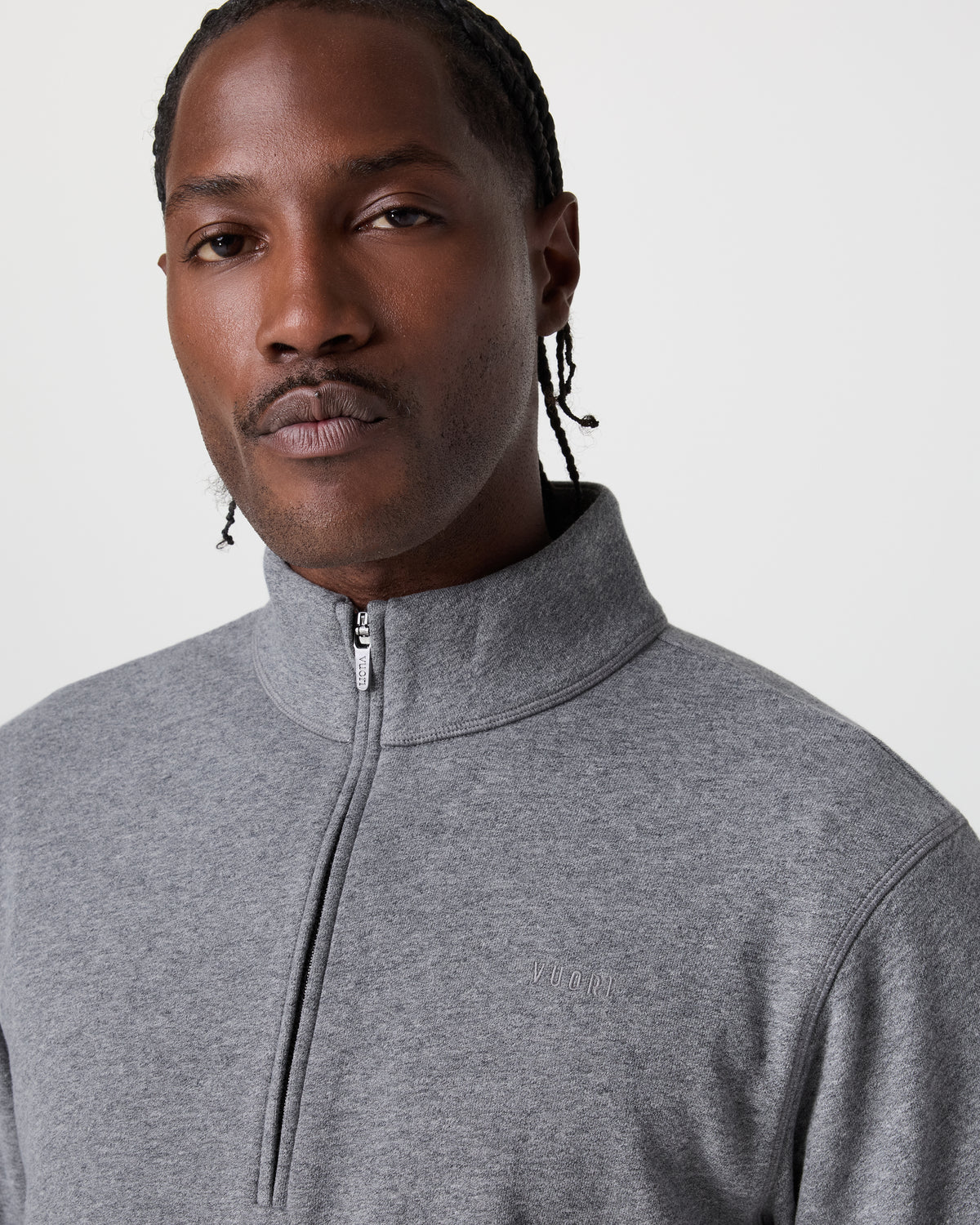 Cypress 1/4 Zip 2.0 Heather Grey - Vuori