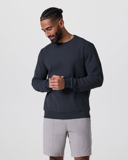 Jamestown Crew Men's Navy Waffle Crewneck - Vuori