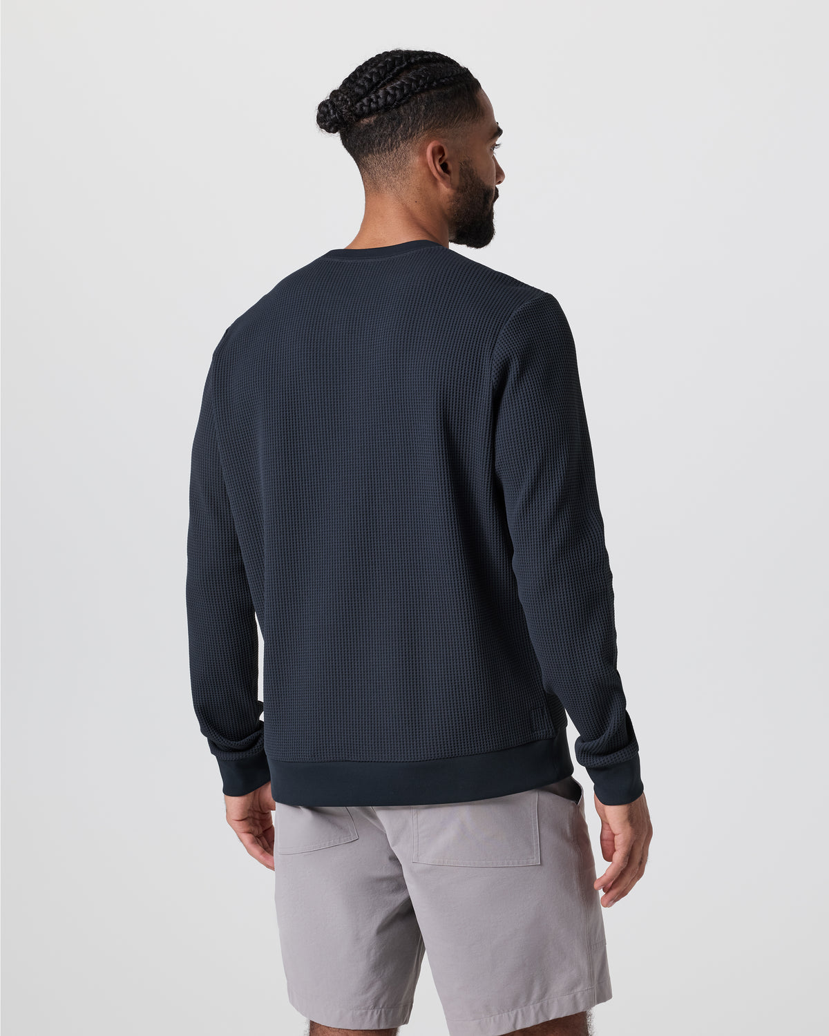 Jamestown Crew Men's Navy Waffle Crewneck - Vuori