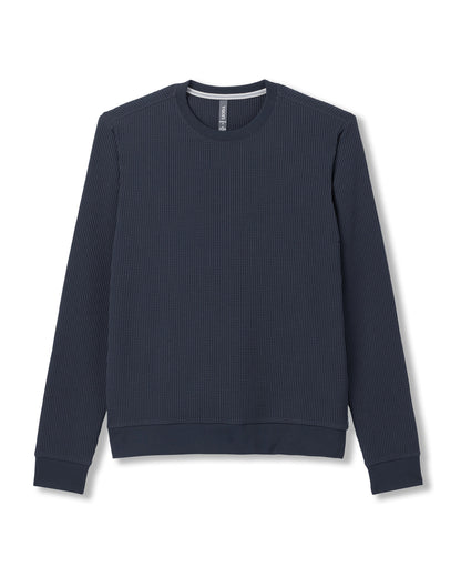 Jamestown Crew Men's Navy Waffle Crewneck - Vuori
