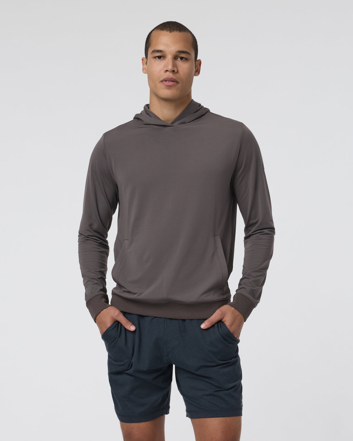 Double Mesh Hoodie Warm Grey - Vuori