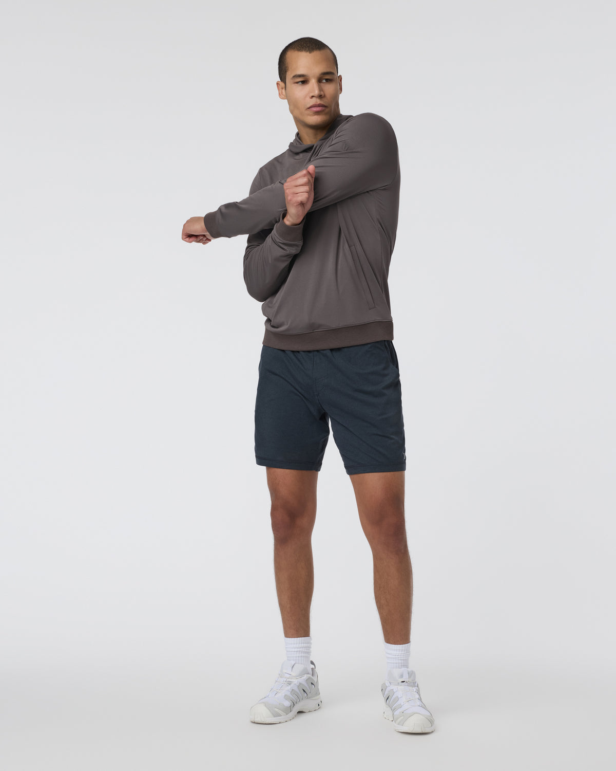 Double Mesh Hoodie Warm Grey - Vuori