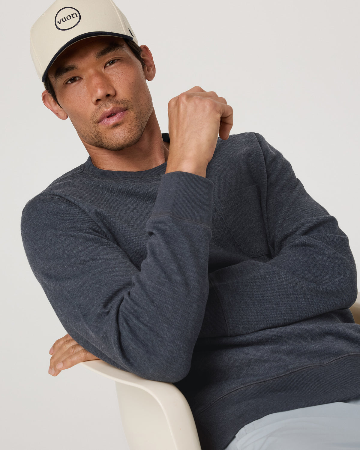 Jeffreys Crew 2.0 Men's Navy Heather Pullover Crewneck - Vuori