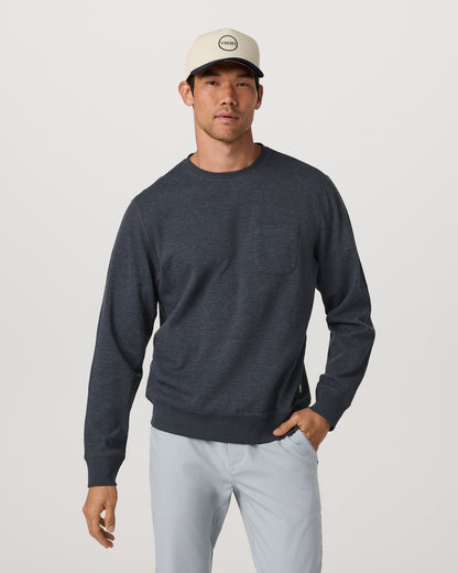 Jeffreys Crew 2.0 Men's Navy Heather Pullover Crewneck - Vuori
