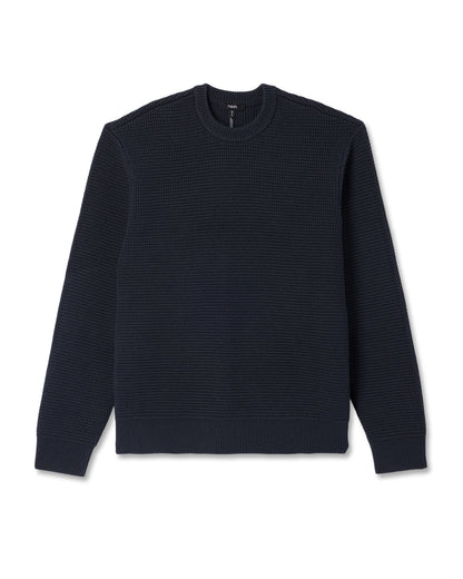 Denver Waffle Crew Sweater Men's Navy Wool Sweater - Vuori