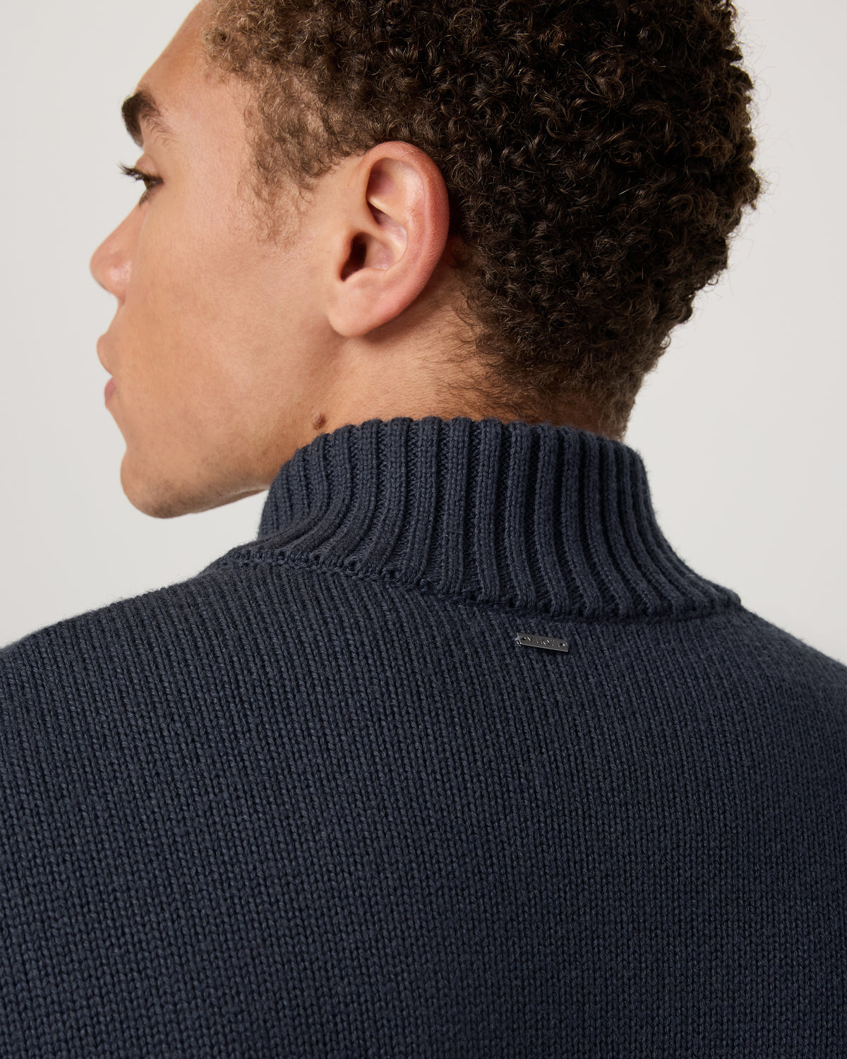 Denver Full Zip Sweater Men's Navy Zip Sweater - Vuori