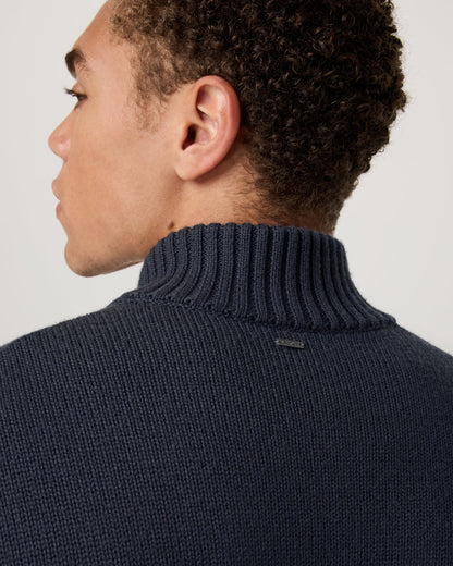 Denver Full Zip Sweater Men's Navy Zip Sweater - Vuori