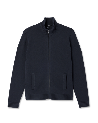 Denver Full Zip Sweater Men's Navy Zip Sweater - Vuori