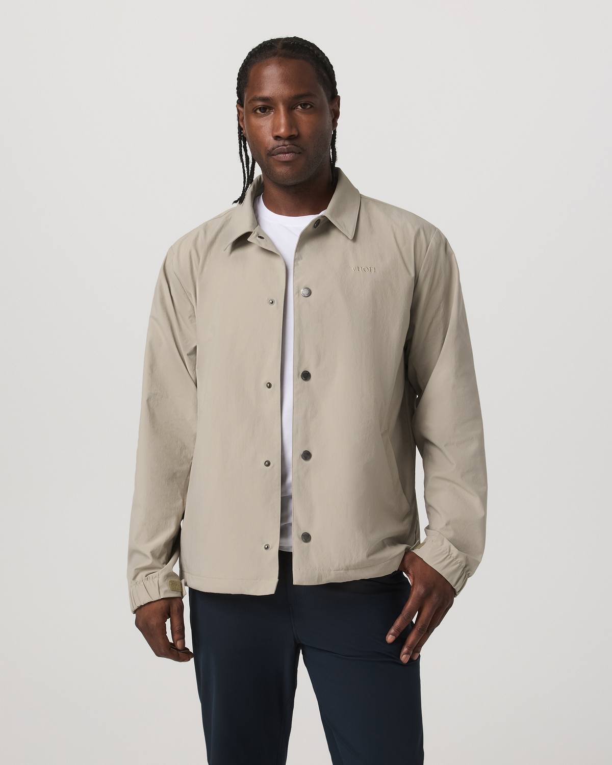 V1 Coach Jacket Men's Truffle Vintage Style Jacket - Vuori