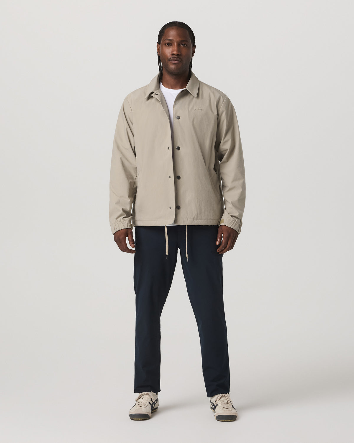 V1 Coach Jacket Men's Truffle Vintage Style Jacket - Vuori
