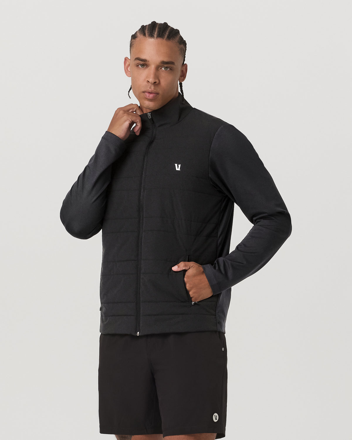 Sunday Insulated Hybrid Jacket Men's Black Training Jacket - Vuori