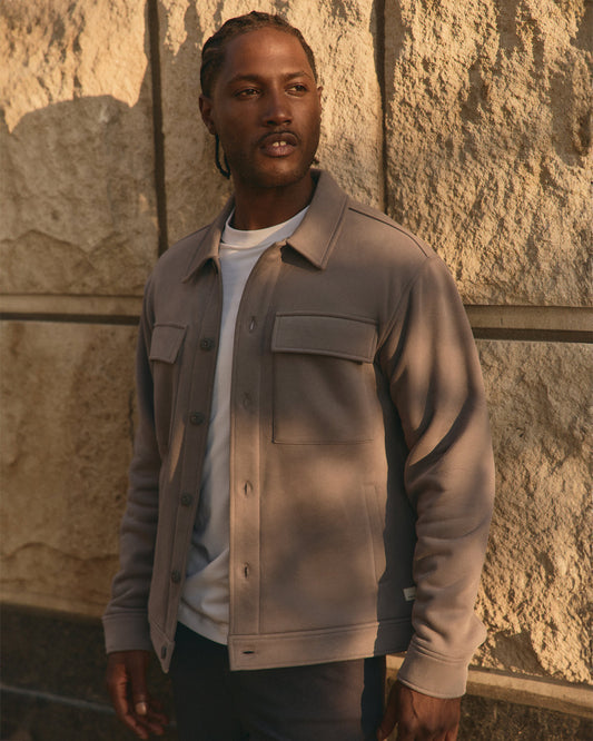 Seaside Shirt Jacket Men's Cavern Grey Lifestyle Jacket - Vuori