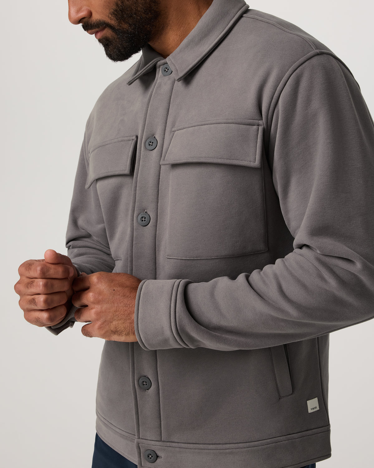 Seaside Shirt Jacket Men's Cavern Grey Lifestyle Jacket - Vuori
