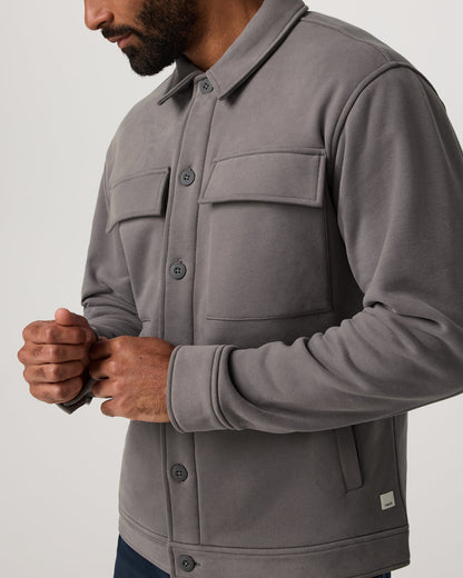 Seaside Shirt Jacket Men's Cavern Grey Lifestyle Jacket - Vuori