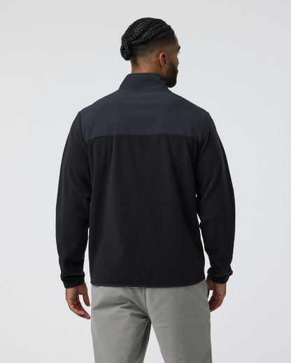 Aspen Full Zip Jacket Black Fleece Jacket - Vuori
