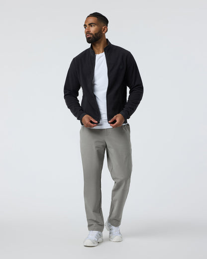 Aspen Full Zip Jacket Black Fleece Jacket - Vuori