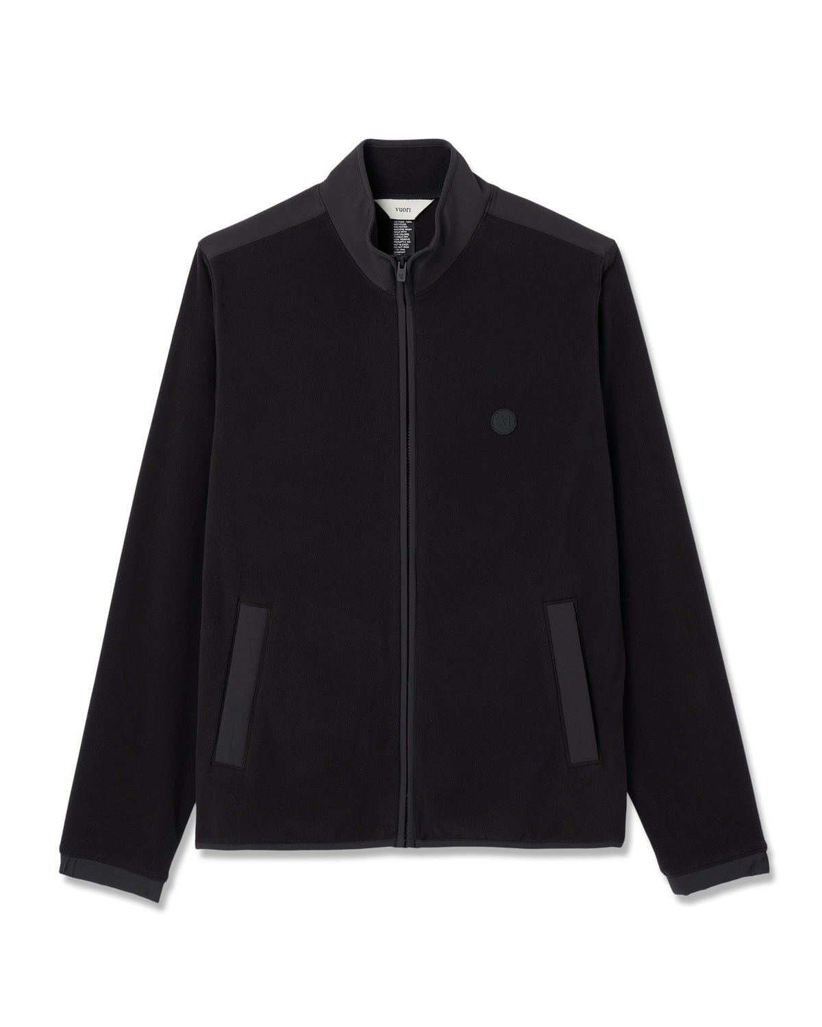 Aspen Full Zip Jacket Black Fleece Jacket - Vuori