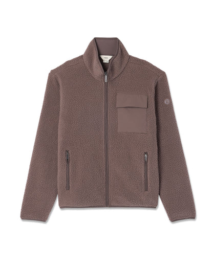 Alpine Fleece Full Zip Men's Elm Mock Neck Jacket - Vuori