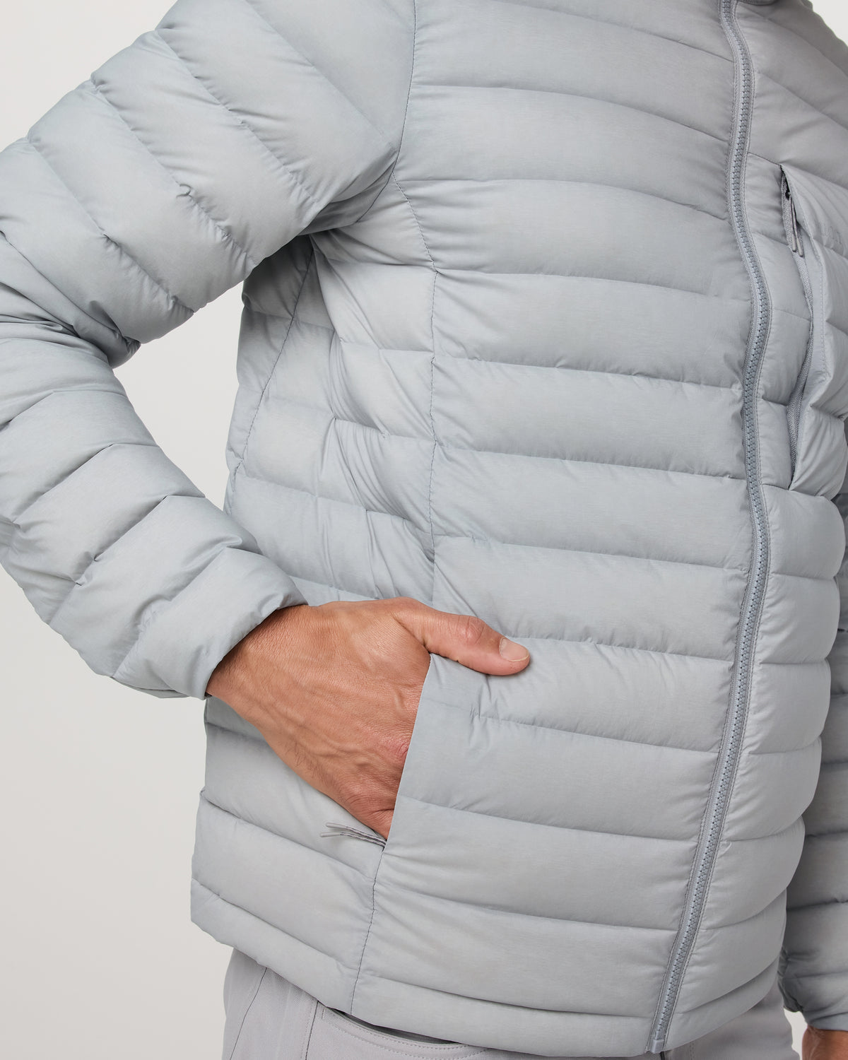 Steadfast Insulated Full Zip Jacket Men's Sea Fog Jacket - Vuori