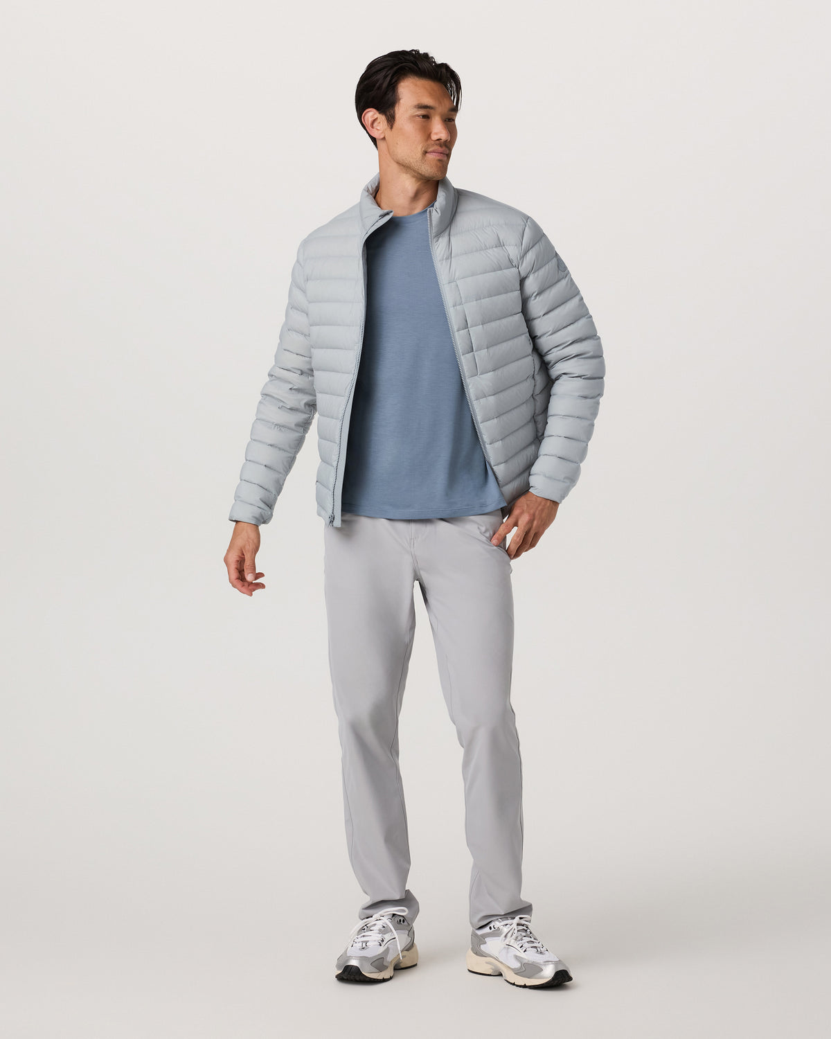 Steadfast Insulated Full Zip Jacket Men's Sea Fog Jacket - Vuori