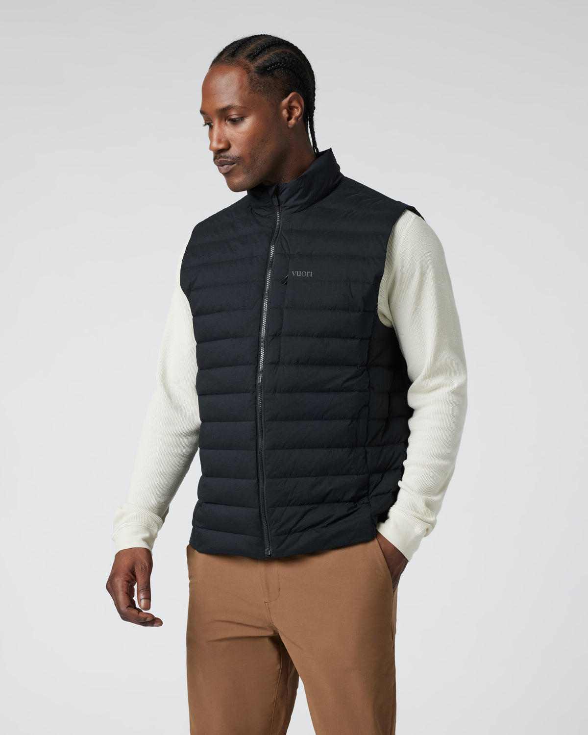 Steadfast Insulated Vest Men's Black Down Vest - Vuori