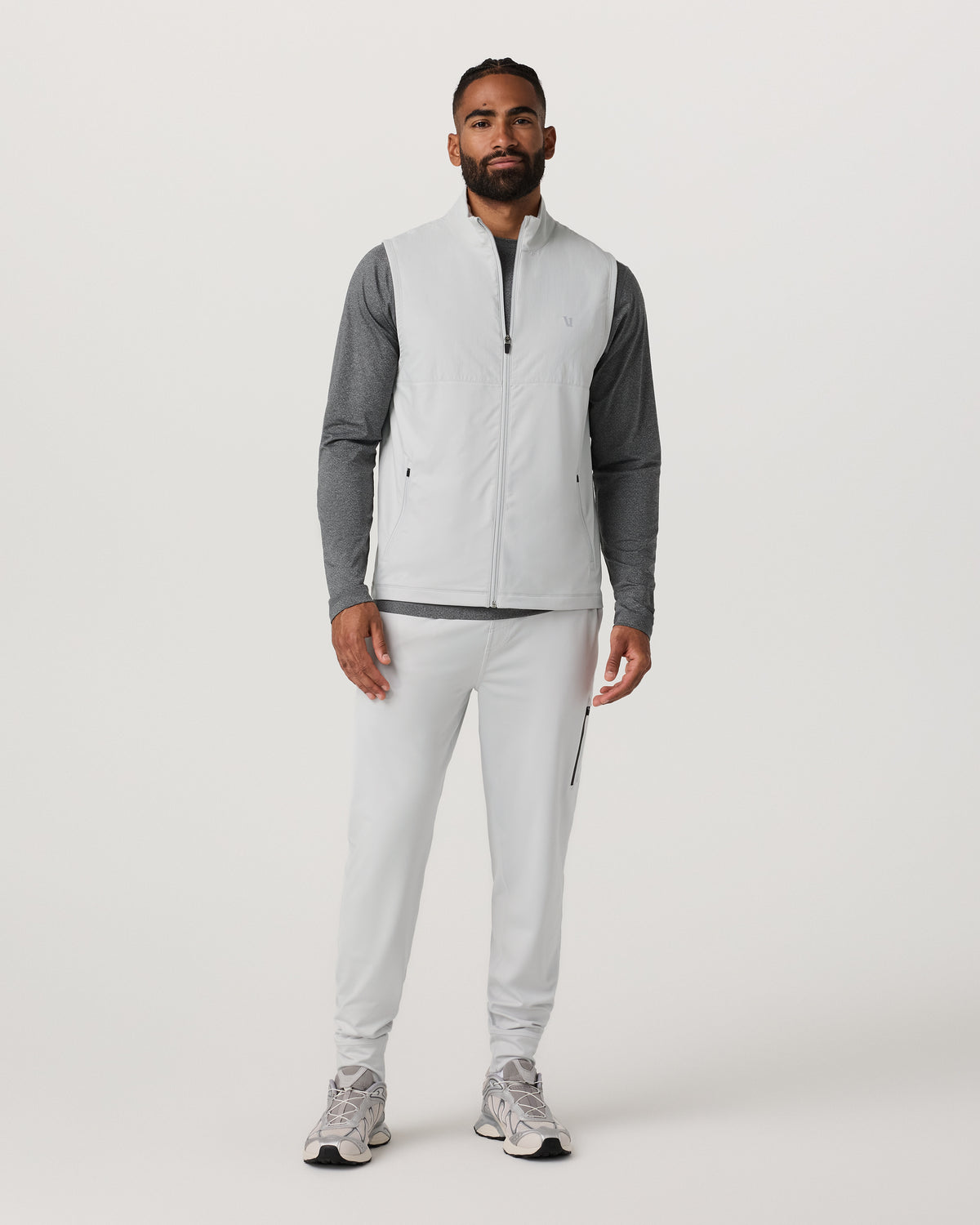 Sunday Element Vest Men's Frost Grey Full Zip Vest - Vuori