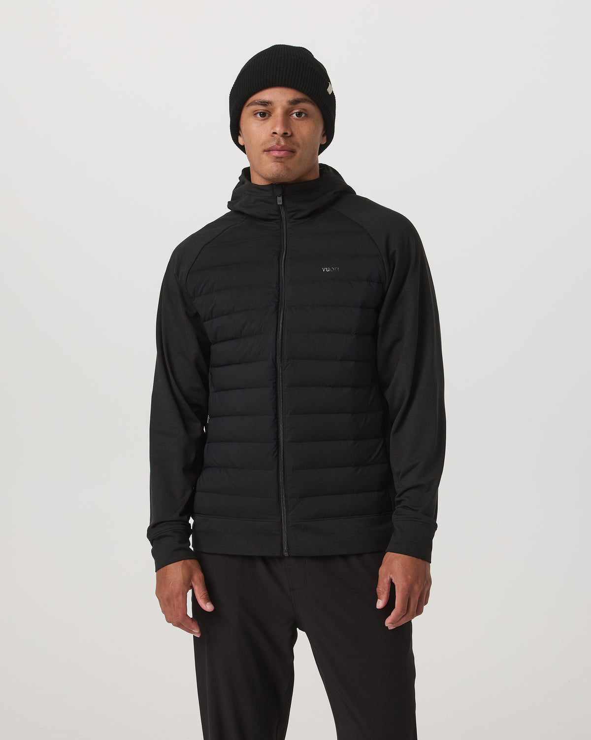 Steadfast Insulated Hybrid Men's Black Down Jacket - Vuori