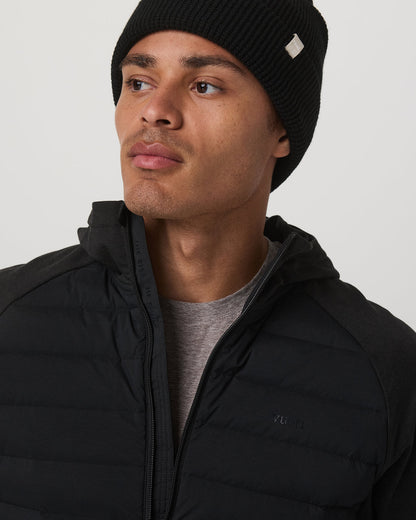 Steadfast Insulated Hybrid Men's Black Down Jacket - Vuori