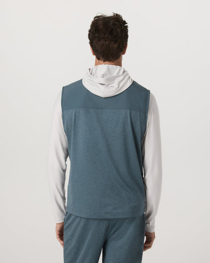 Sunday Element Vest Blue Sea Heather Full-Zip Vest - Vuori