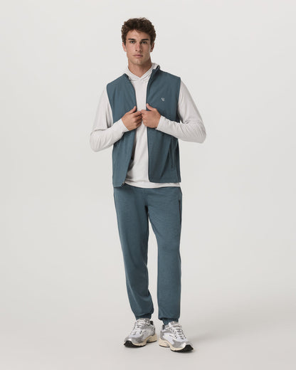 Sunday Element Vest Blue Sea Heather Full-Zip Vest - Vuori