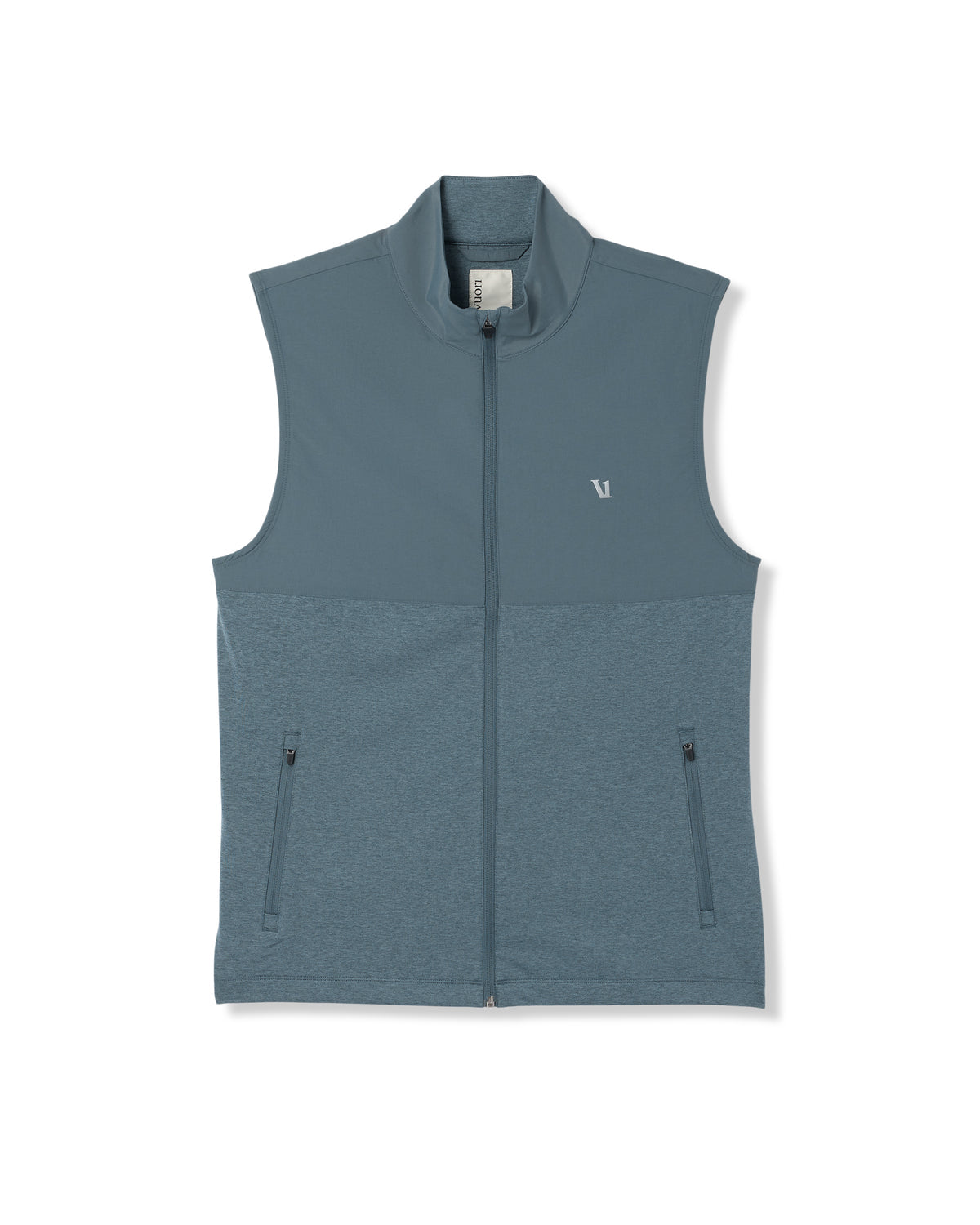 Sunday Element Vest Blue Sea Heather Full-Zip Vest - Vuori