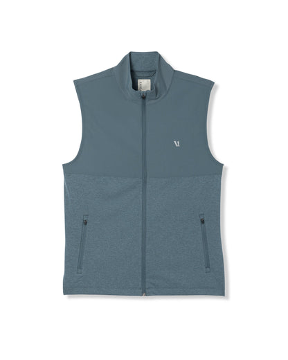 Sunday Element Vest Blue Sea Heather Full-Zip Vest - Vuori