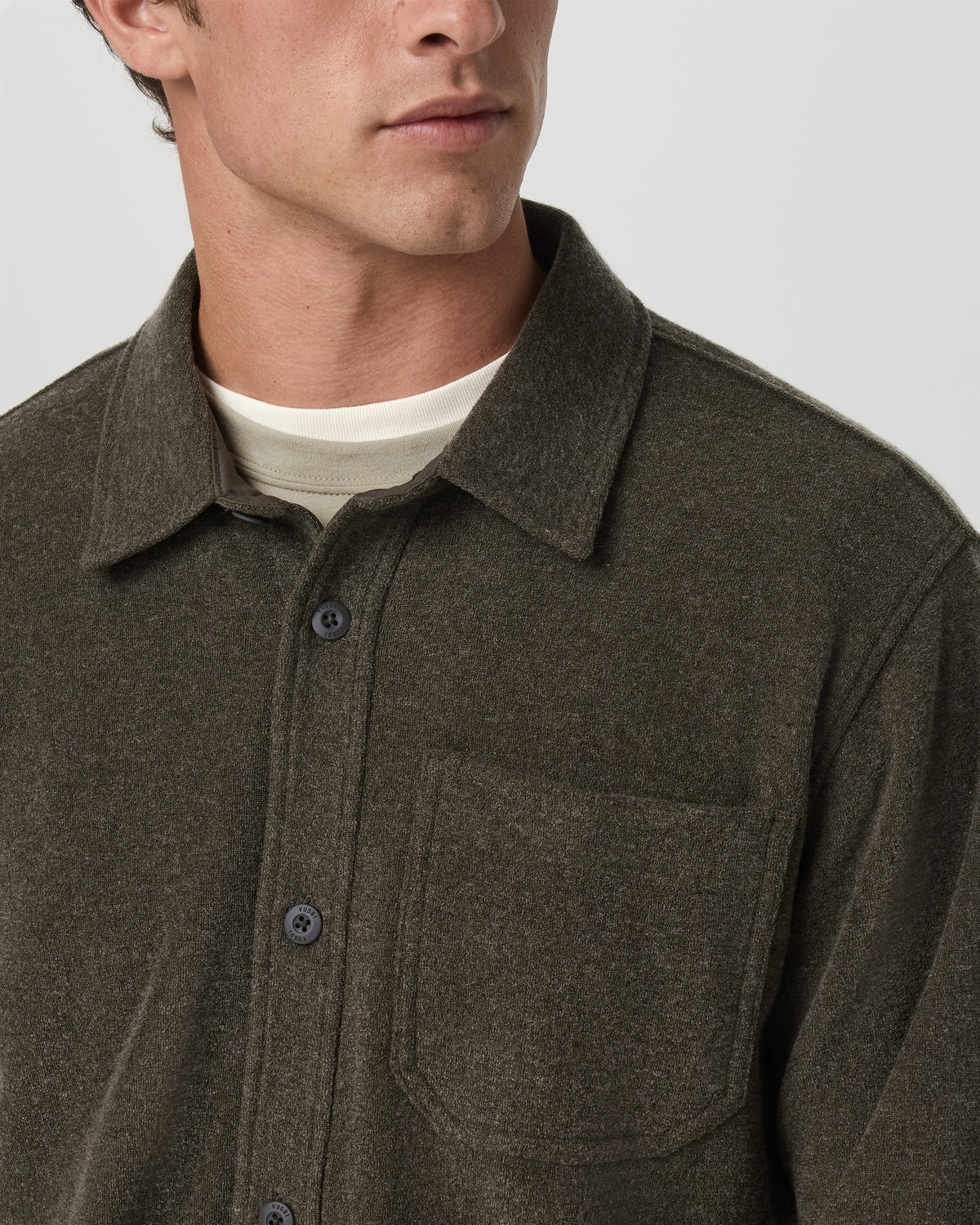 Beach Fleece Shirt Jacket Dark Oregano Heather Jacket - Vuori