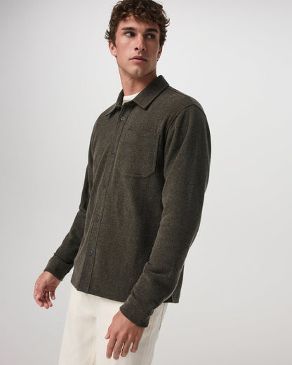 Beach Fleece Shirt Jacket Dark Oregano Heather Jacket - Vuori