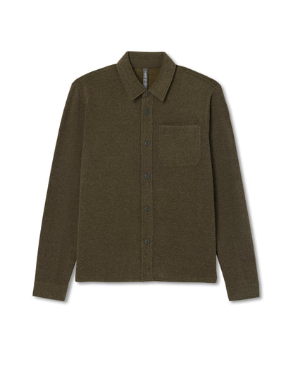 Beach Fleece Shirt Jacket Dark Oregano Heather Jacket - Vuori