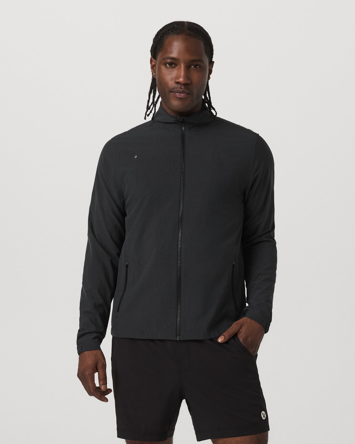 Venture Track Jacket Men's Black Track Jacket - Vuori