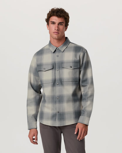 Range Shirt Jacket 2.0 Men's Mushroom Plaid Jacket - Vuori